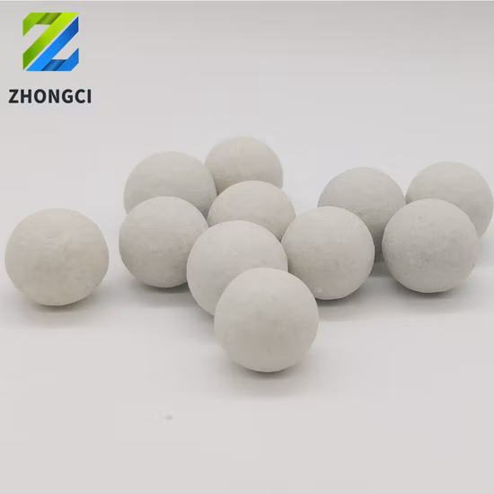 Bola cerâmica de alumina inerte 17% 25% 99% de conteúdo para cama de suporte em torre química