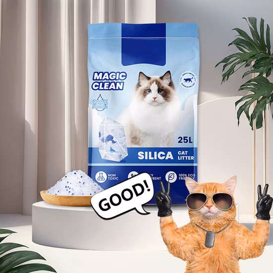 Cristal de sílica gel maca para gatos/ maca para animais de estimação / maca para gatos sem poeira com maca para gatos colorida e perfumada